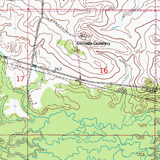 Topographic Map of Jacksonville (historical), LA
