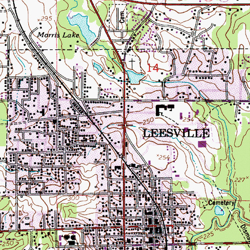 Topographic Map of Leesville Church of the Nazarene, LA