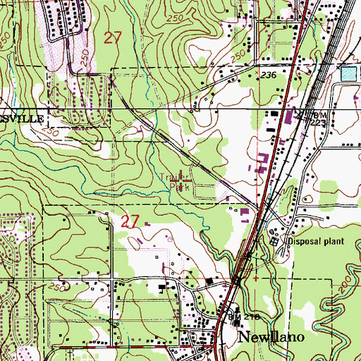 Topographic Map of Leesville Industrial Park, LA