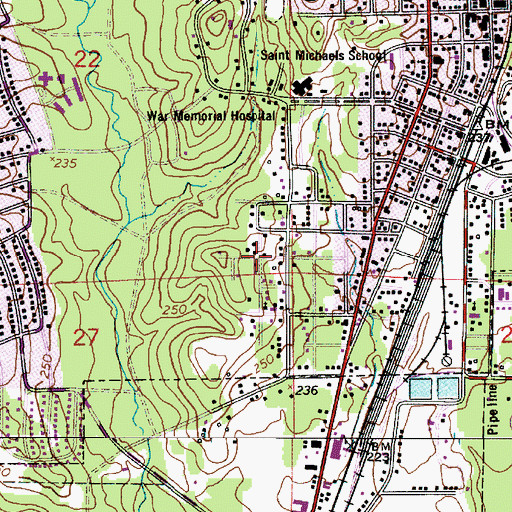 Topographic Map of McFarland Heights, LA
