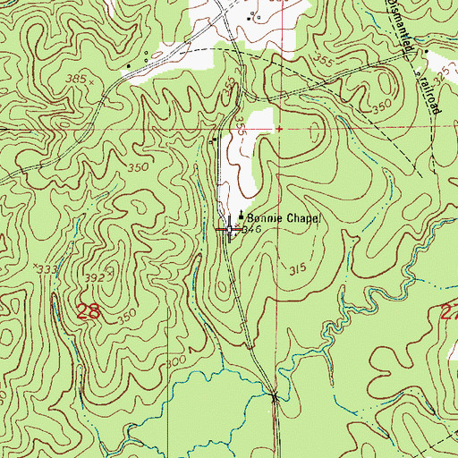 Topographic Map of McInnis Cemetery, LA