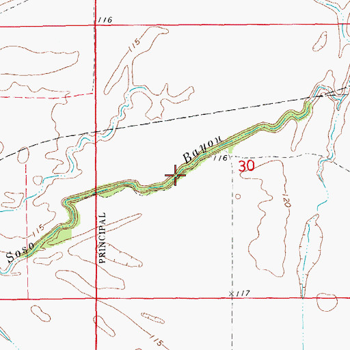 Topographic Map of Soso Bayou, AR