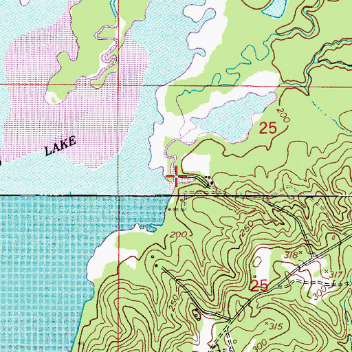 Topographic Map of Roberts Camp, LA