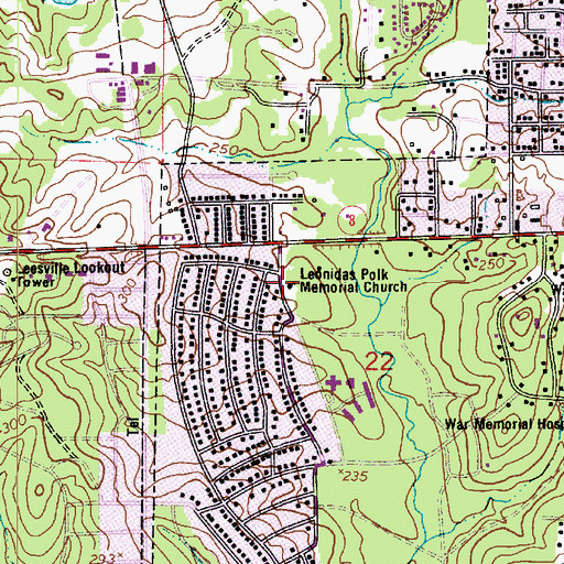 Topographic Map of Saint Andrew Presbyterian Church, LA