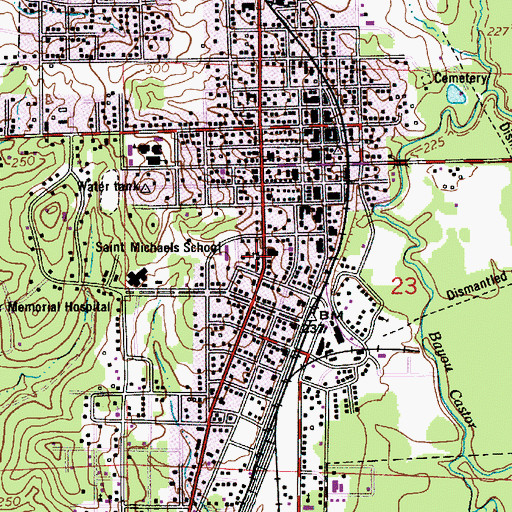 Topographic Map of Saint Michaels Catholic Church, LA