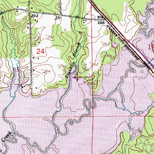 Topographic Map of Thaxtons Landing, LA