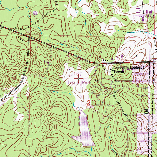 Topographic Map of Tower Trailer Park, LA