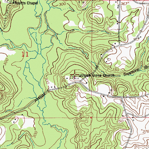 Topographic Map of Union Grove Cemetery, LA