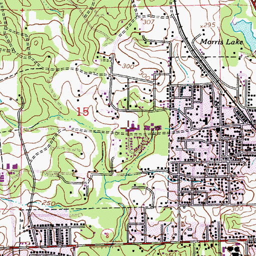 Topographic Map of Vernon Middle School, LA