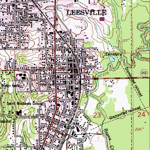 Topographic Map of Vernon Parish Courthouse, LA