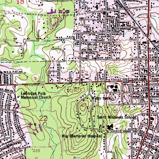 Topographic Map of West End, LA