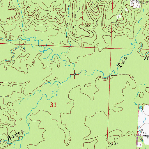 Topographic Map of South Bayou, AR