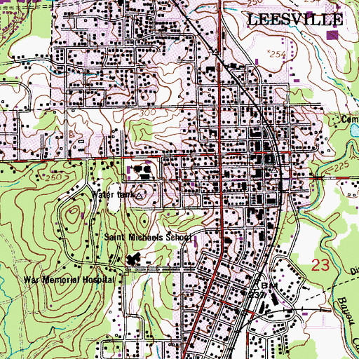 Topographic Map of West Side, LA