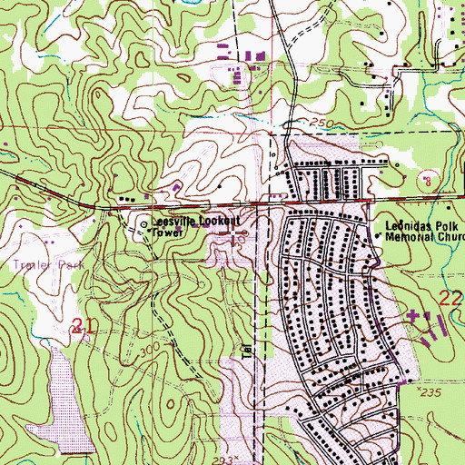 Topographic Map of Westwood Village, LA