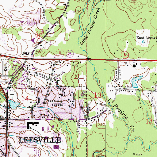 Topographic Map of Whispering Pines Estates, LA