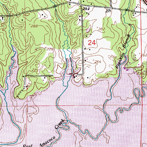 Topographic Map of Wild Bills Marina, LA