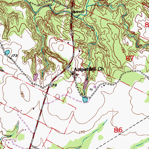 Topographic Map of Asphodel Cemetery, LA