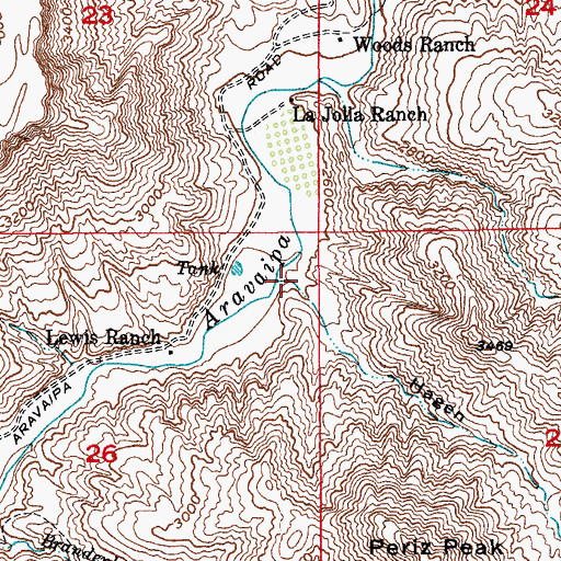 Topographic Map of Hagen Canyon, AZ