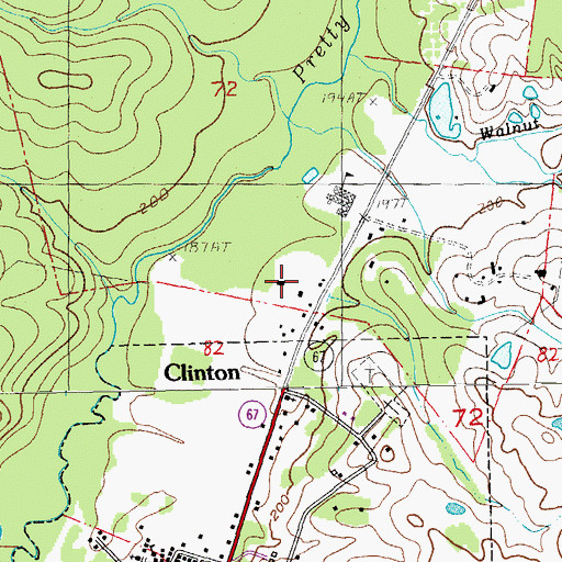 Topographic Map of Bonnie Burn Plantation, LA