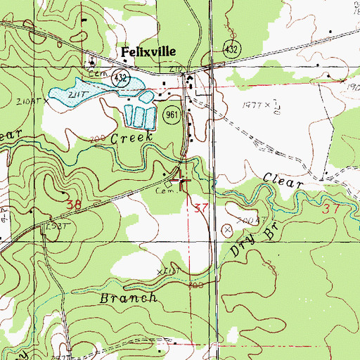 Topographic Map of Clear Creek School (historical), LA