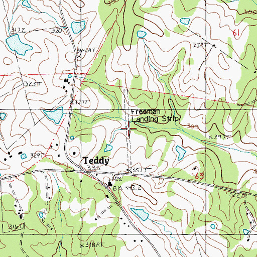 Topographic Map of Freeman Landing Strip, LA