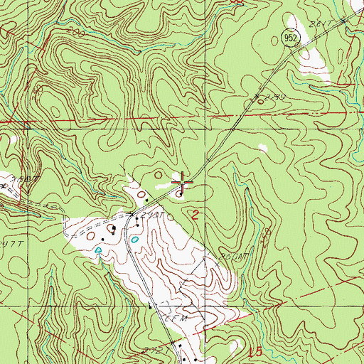 Topographic Map of Hickory Hill Plantation, LA