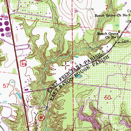 Topographic Map of Holloway Plantation, LA
