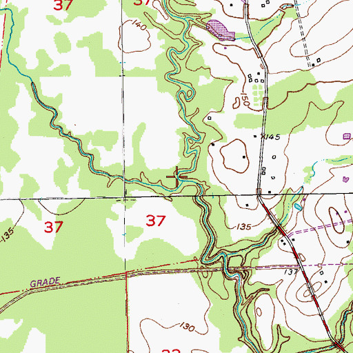 Topographic Map of Iron Bayou, LA