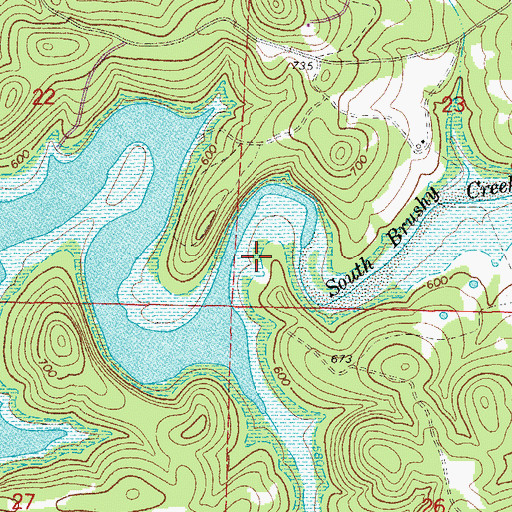Topographic Map of South Brushy Creek, AR
