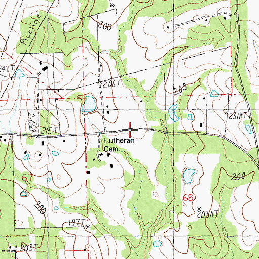 Topographic Map of Lutheran Church (historical), LA