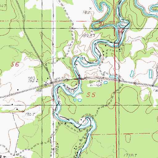 Topographic Map of McAdam Bridge, LA