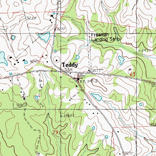Topographic Map of Mount Calvary Church, LA