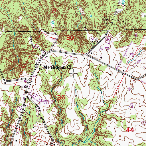 Topographic Map of Oakland Plantation, LA