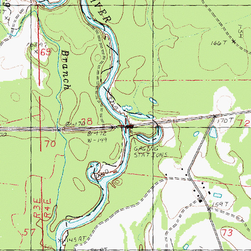 Topographic Map of Thompson Bridge, LA