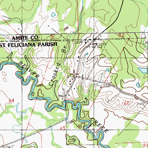 Topographic Map of Troy (historical), LA