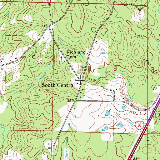 Topographic Map of South Central, AR