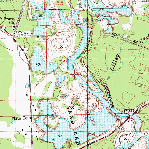 Topographic Map of Williams Bridge (historical), LA