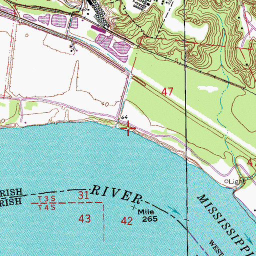 Topographic Map of Bayou Sara Revetment, LA