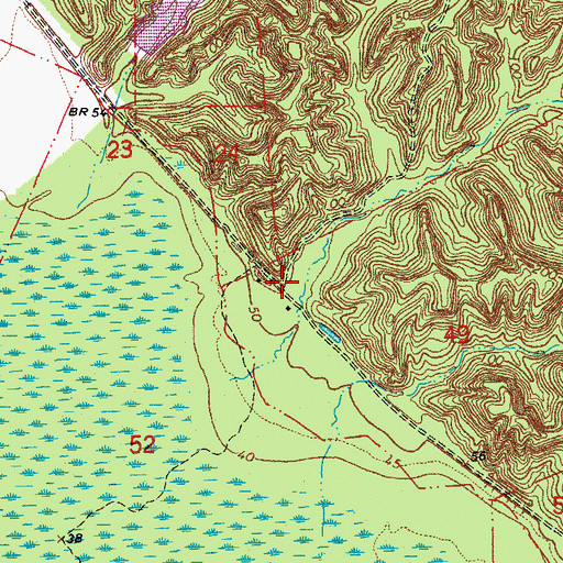 Topographic Map of Bingen (historical), LA