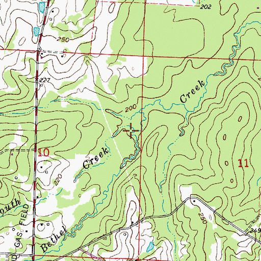 Topographic Map of South Creek, AR