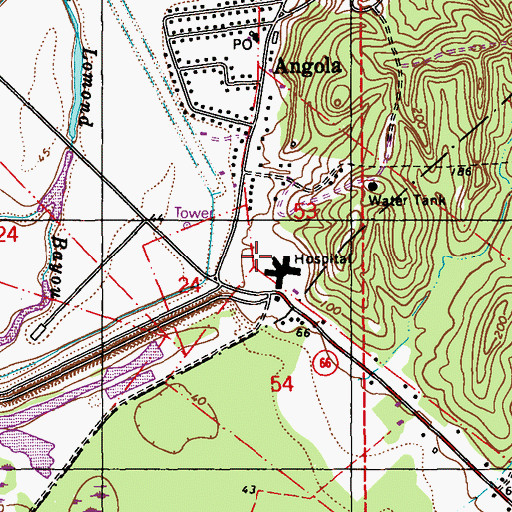 Topographic Map of Camp B, LA