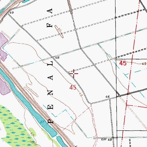 Topographic Map of Camp D, LA