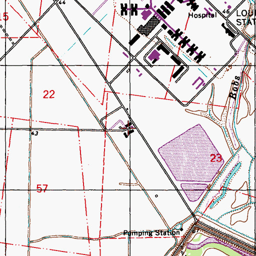 Topographic Map of Camp H, LA