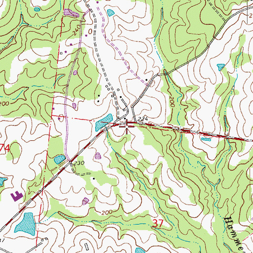 Topographic Map of Carney, LA