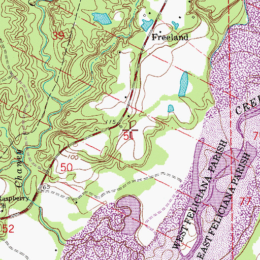 Topographic Map of Chaney Plantation, LA