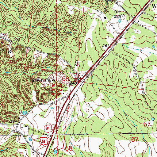 Topographic Map of Converse (historical), LA