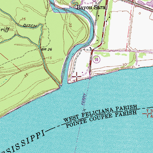 Topographic Map of Fort Sainte Reine (historical), LA