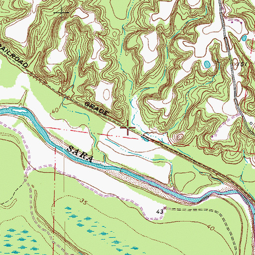 Topographic Map of Fulda (historical), LA