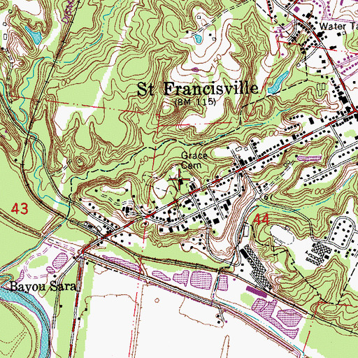 Topographic Map of Grace Episcopal Church, LA