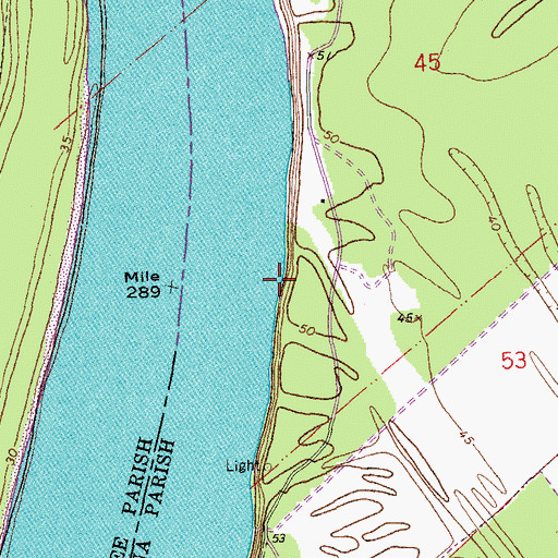 Topographic Map of Greenwood Bend Revetment, LA